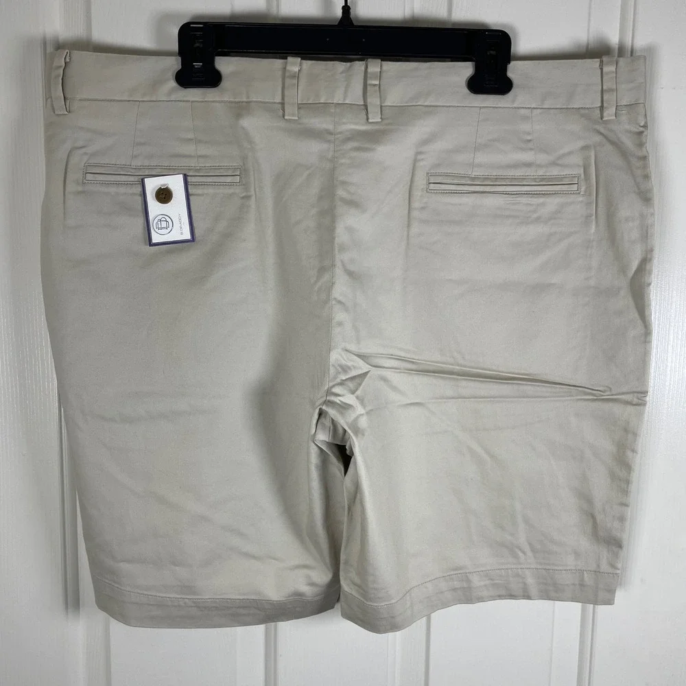 B. Draddy Mens Size 40 Stone Khaki Tencel Cotton Chino Golf Shorts 9.5